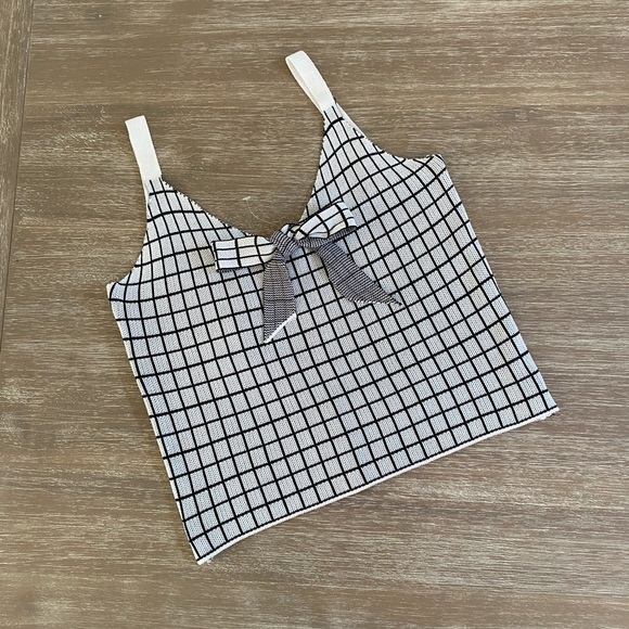 Isla posh Tops - Crop Top Bow Black White